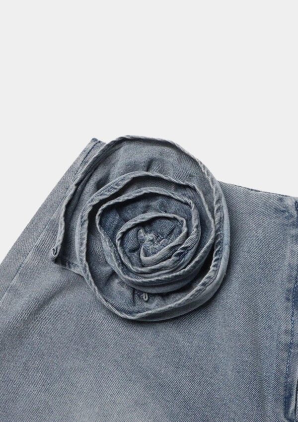 saia jeans flower - Imagem 4