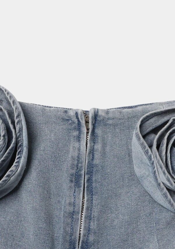 saia jeans flower - Imagem 5