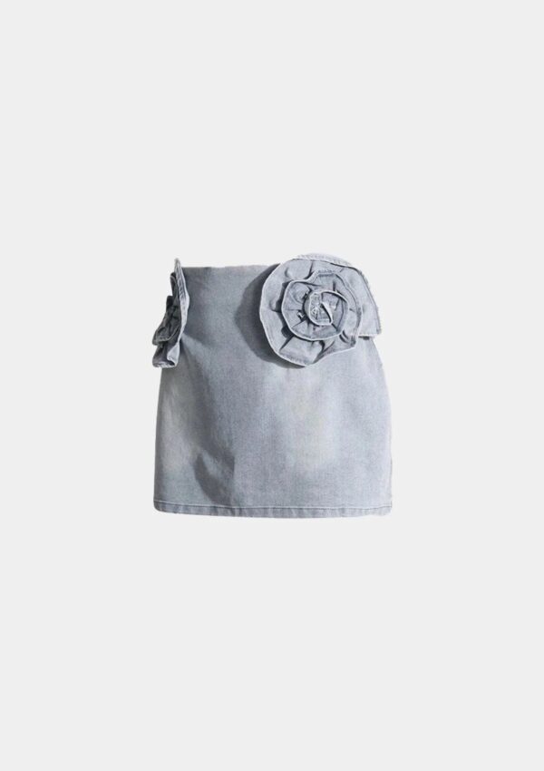 saia jeans flower - Imagem 2